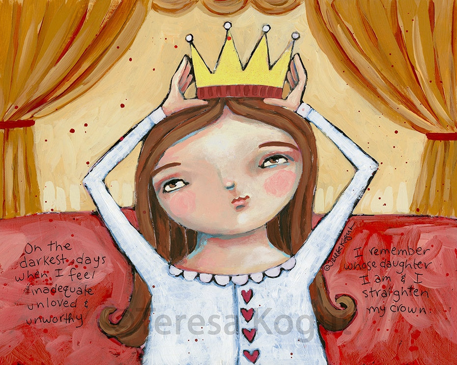 Straighten Your Crown - Brunette art print
