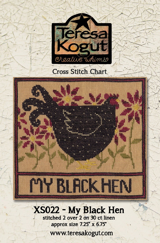 XS022 My Black Hen Cross Stitch Chart PDF