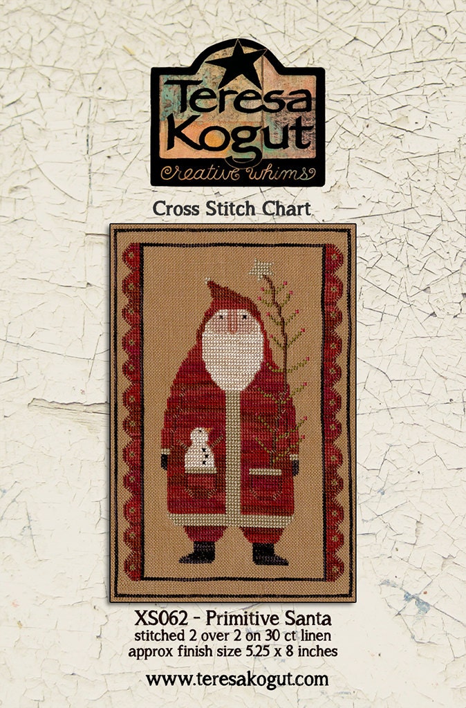 XS062 Primitive Santa Cross Stitch Chart PDF