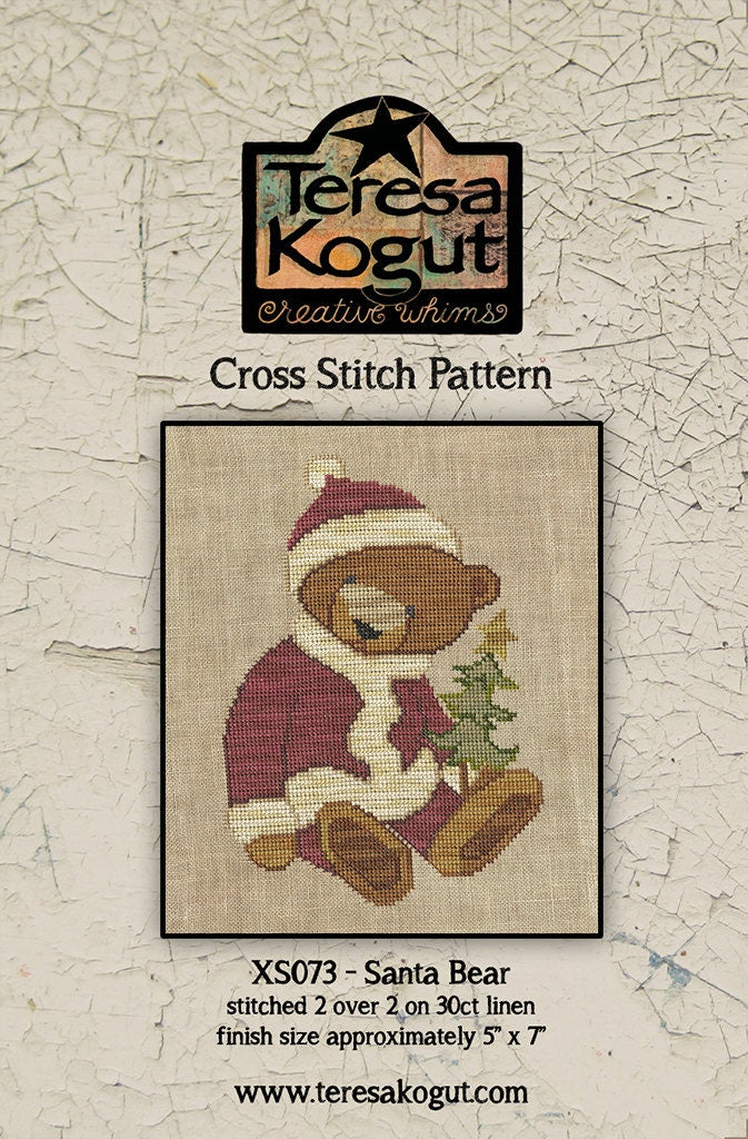 XS073 Santa Bear Cross Stitch Chart PDF