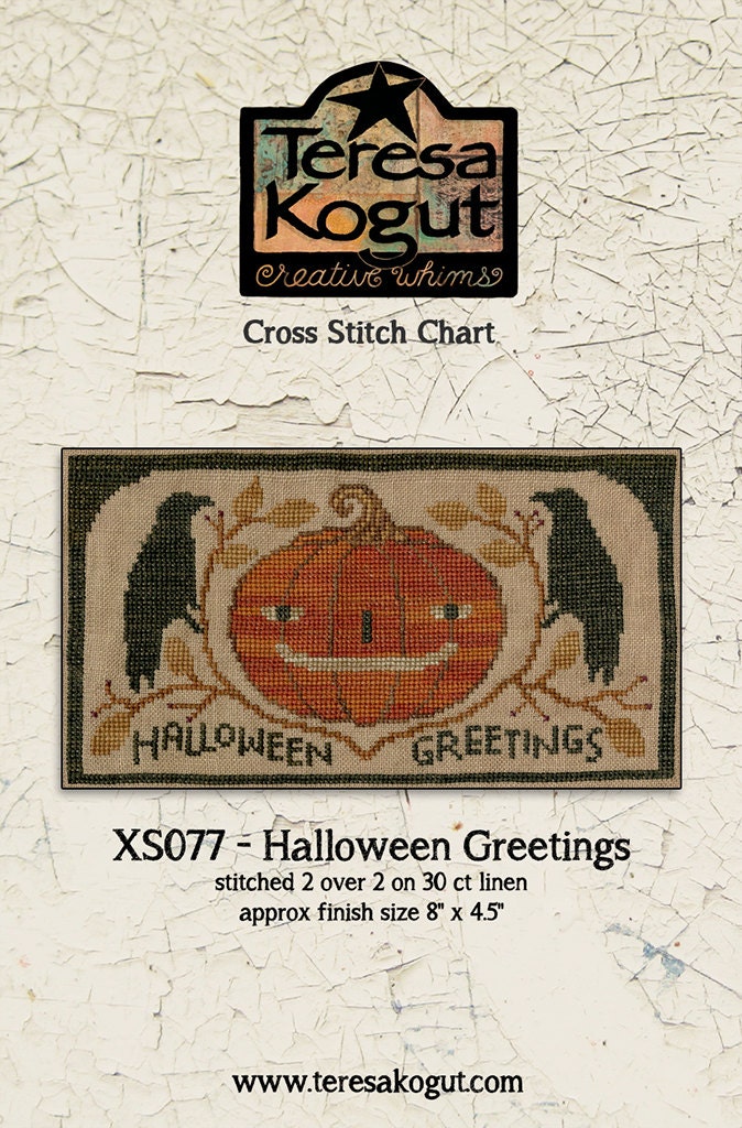 XS077 Halloween Greetings Cross Stitch Chart