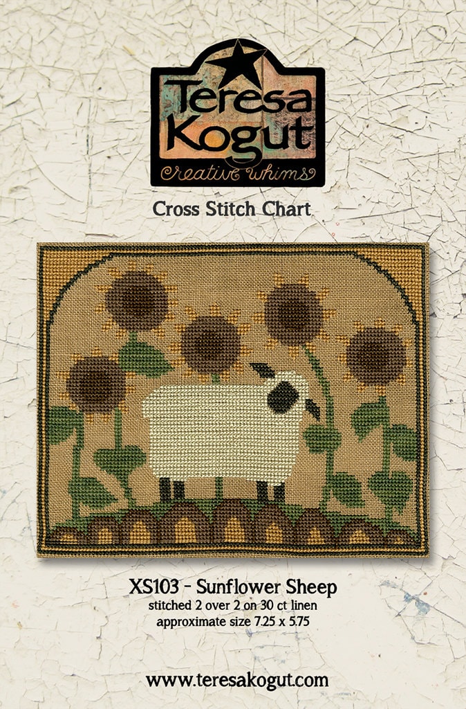 XS103  Sunflower Sheep Cross Stitch Chart