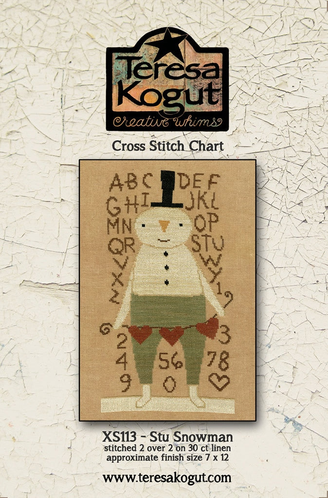XS113 Stu Snowman Cross Stitch Chart PDF