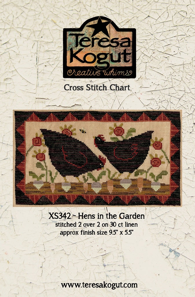 XS342 Hens in the Garden Cross Stitch Chart