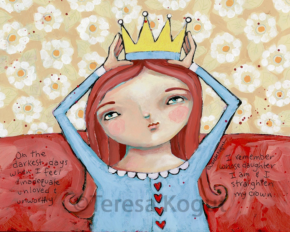 Straighten Your Crown - Redhead art print
