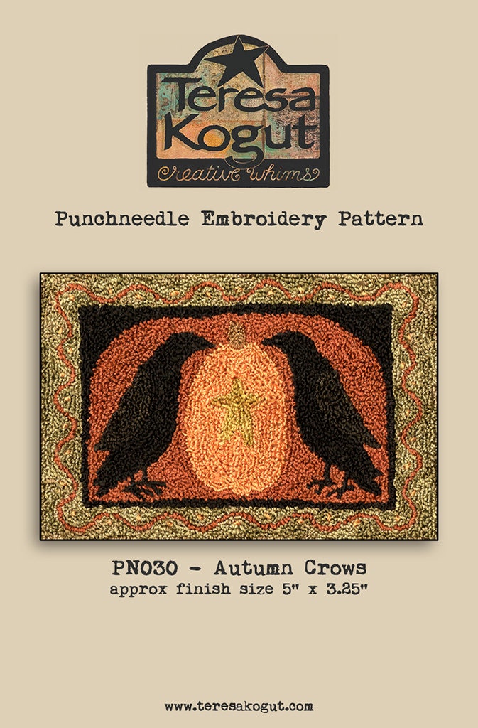 PN030 Autumn Crows Punchneedle Pattern