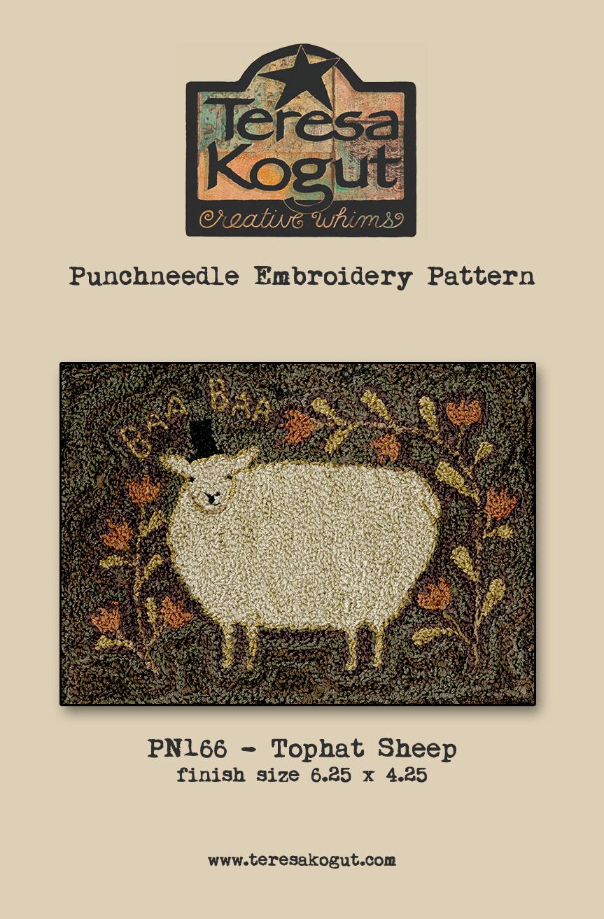 PN166 Tophat Sheep Punchneedle Pattern