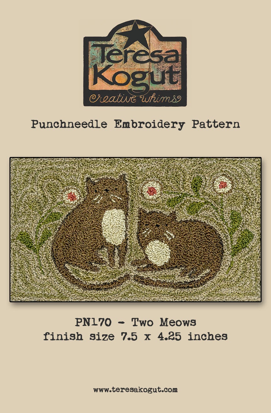 PN170 Two Meows Punchneedle Pattern