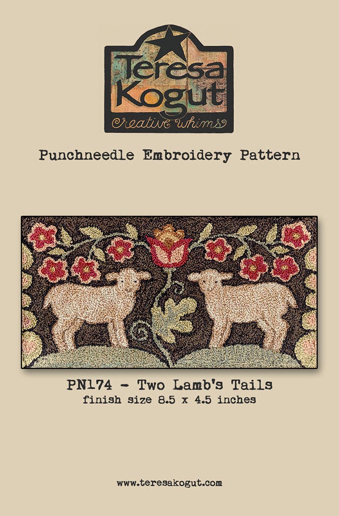 PN174Two Lambs Tails Punchneedle Pattern