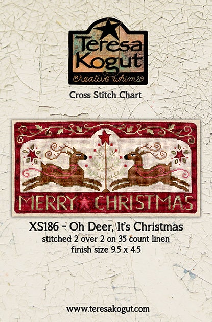 XS186 Oh Deer, It's Christmas Cross Stitch Chart
