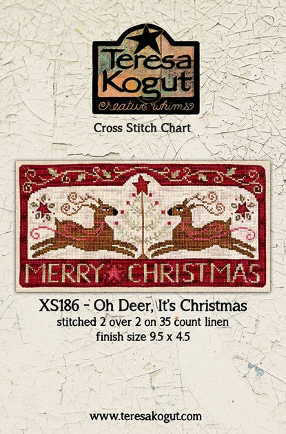 XS186 Oh Deer, It's Christmas Cross Stitch Chart PDF