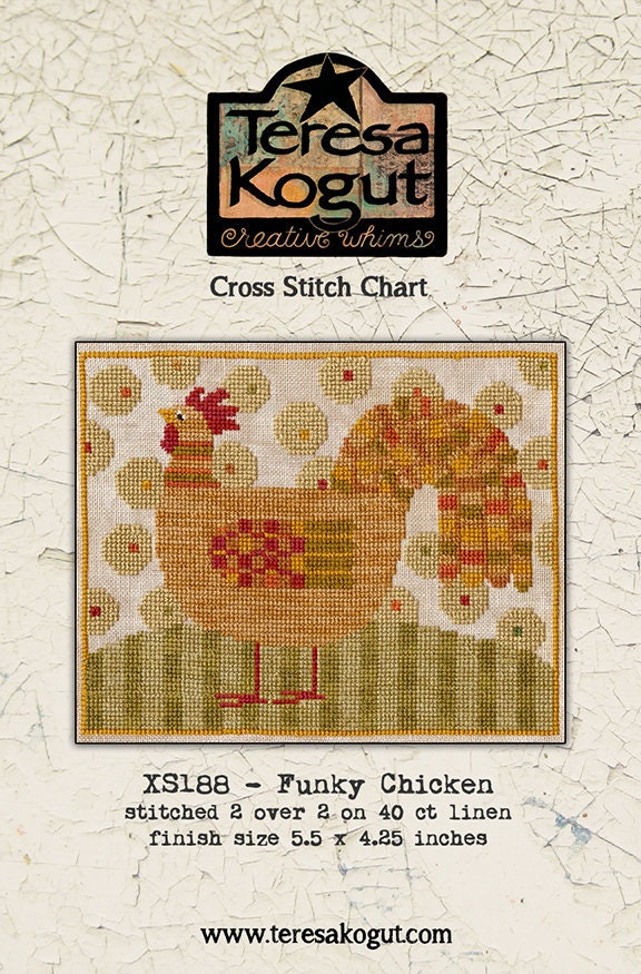 XS188 Funky Chicken Cross Stitch Chart