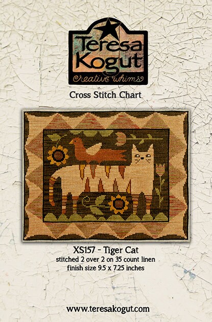 XS157 Tiger Cat Cross Stitch Chart PDF
