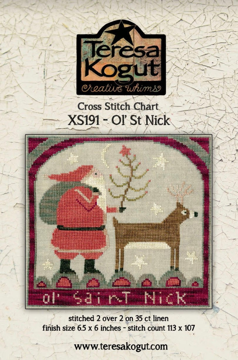 XS191 Ol' St Nick Cross Stitch Chart