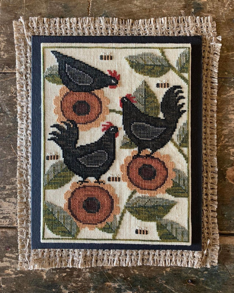 XS187 Bloomin Hens Cross Stitch Chart