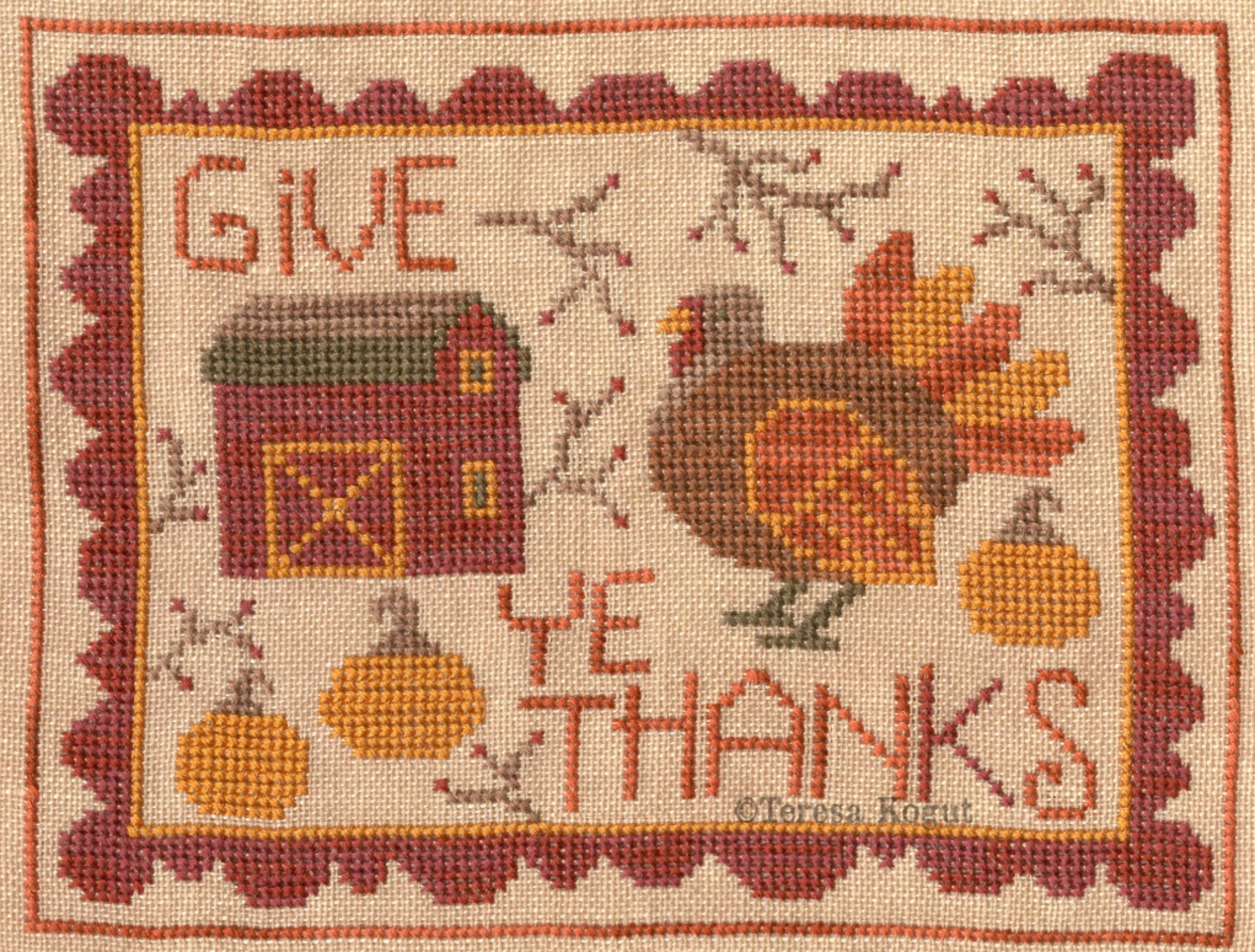 XS125 Give Ye Thanks Cross Stitch Chart