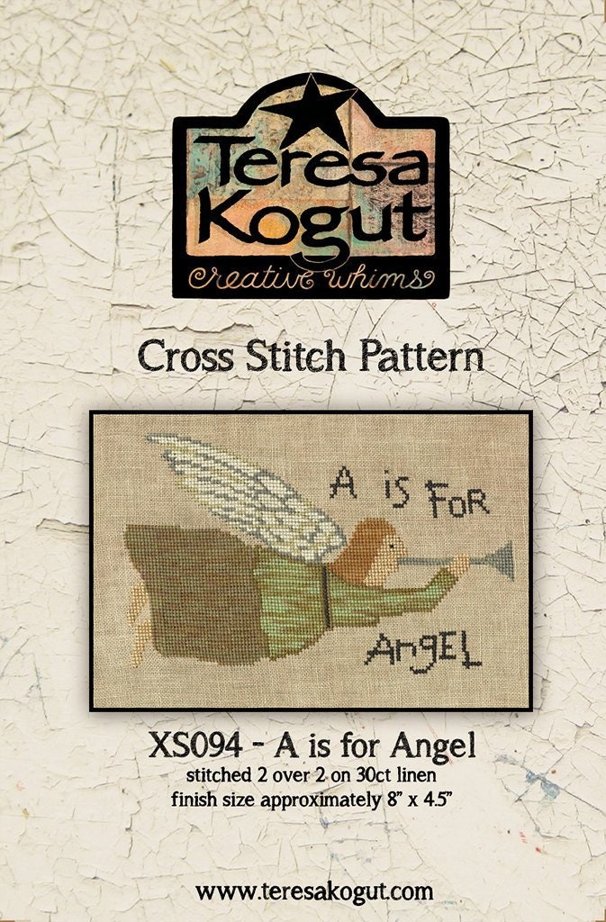 XS094 A is for Angel Cross Stitch Chart