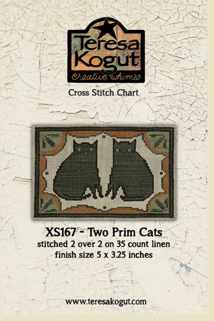 XS167 Two Prim Cats Cross Stitch Chart