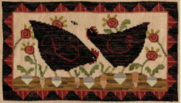 XS342Hens in the Garden Cross Stitch Chart