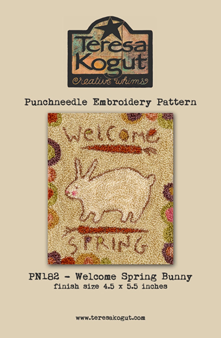 PN182 Welcome Spring Bunny Punchneedle Pattern
