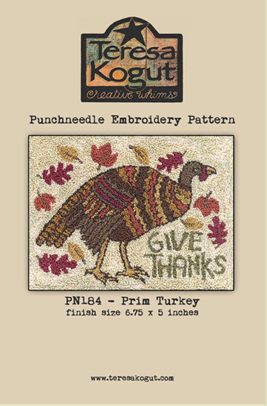 PN184  Prim Turkey Punchneedle Pattern
