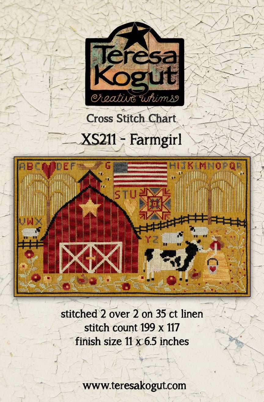 XS211 Farmgirl Cross Stitch Chart