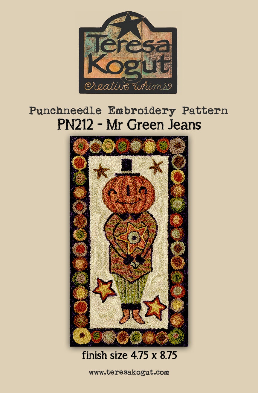PN212 Mr Green Jeans Punchneedle Pattern