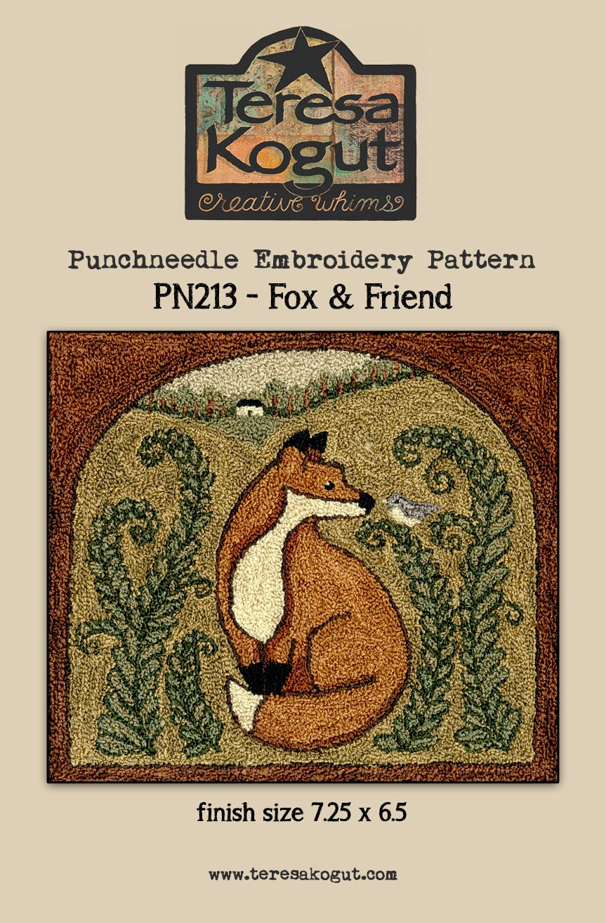 PN213  Fox & Friend Punchneedle Pattern