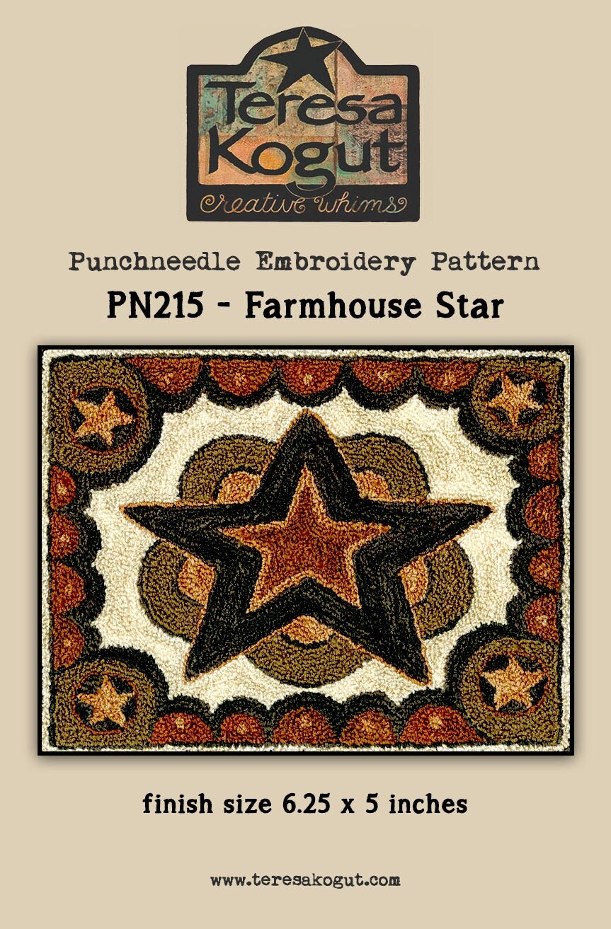 PN215 Farmhouse Star Punchneedle Pattern