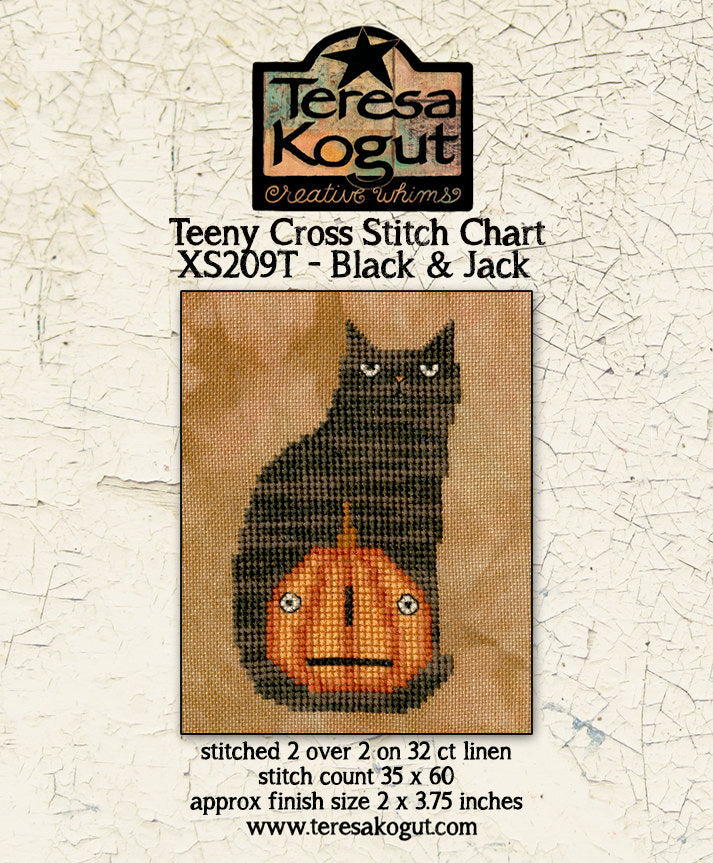XS209T Black & Jack Teeny Cross Stitch Chart