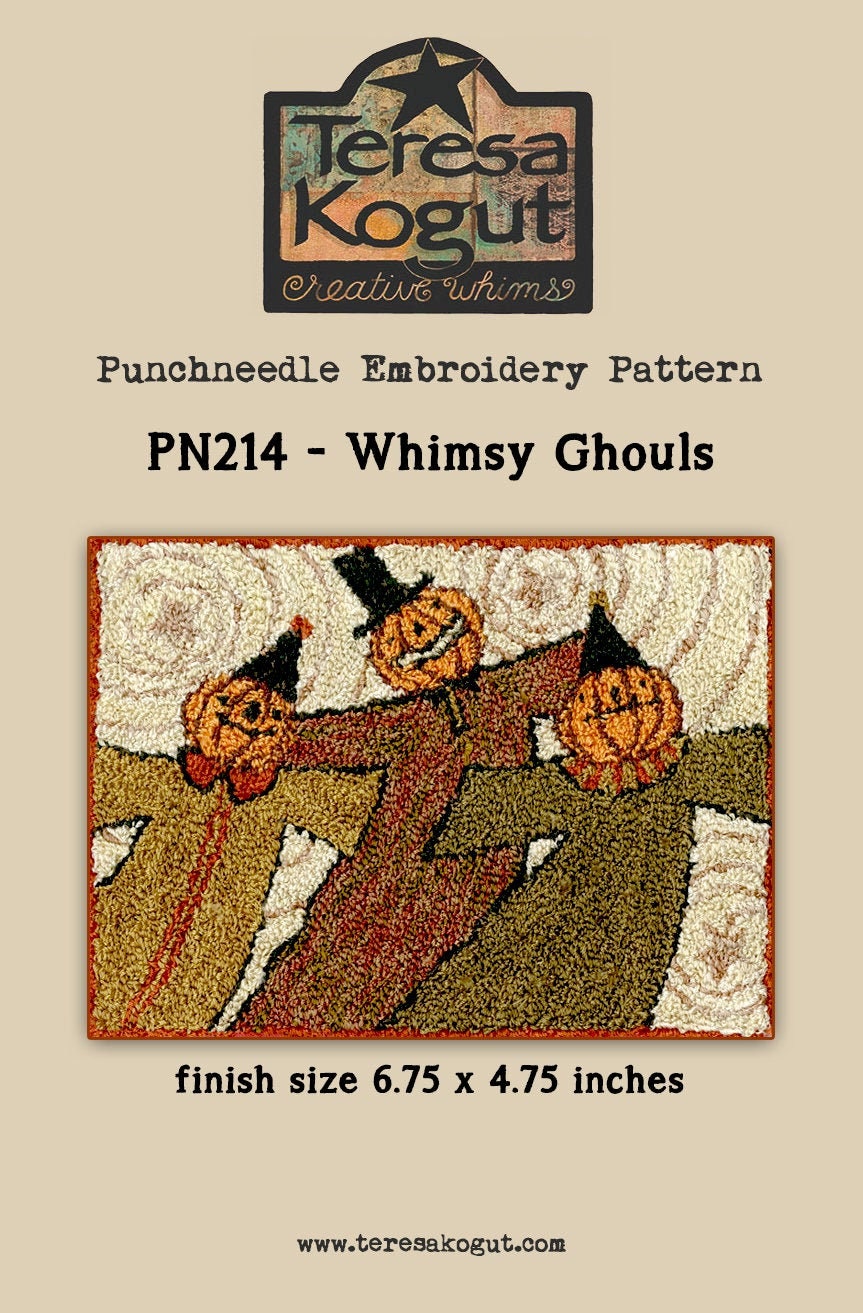 PN214 Whimsy Ghouls  Punchneedle Pattern