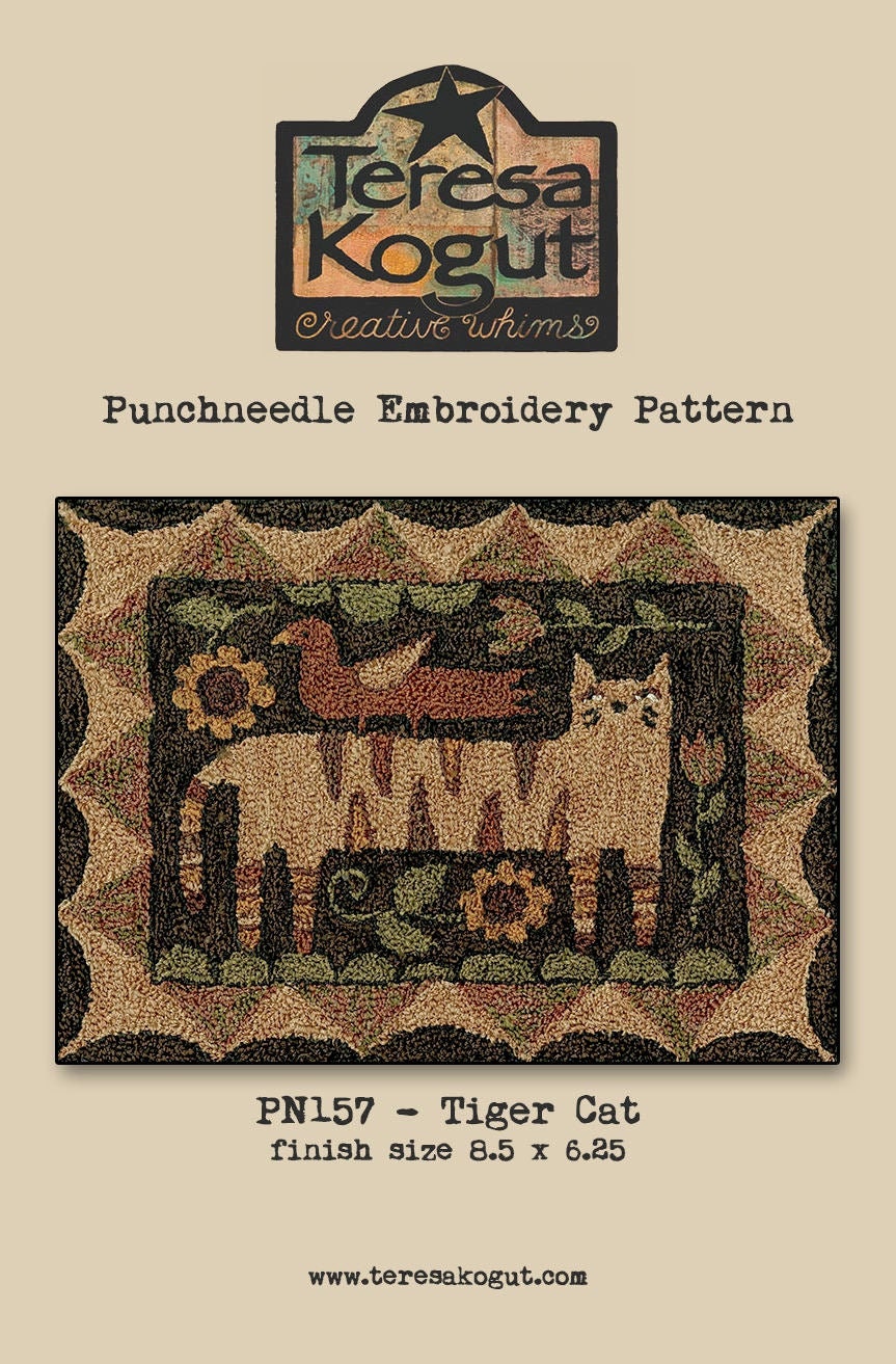 PN157 Tiger Cat Punchneedle Pattern