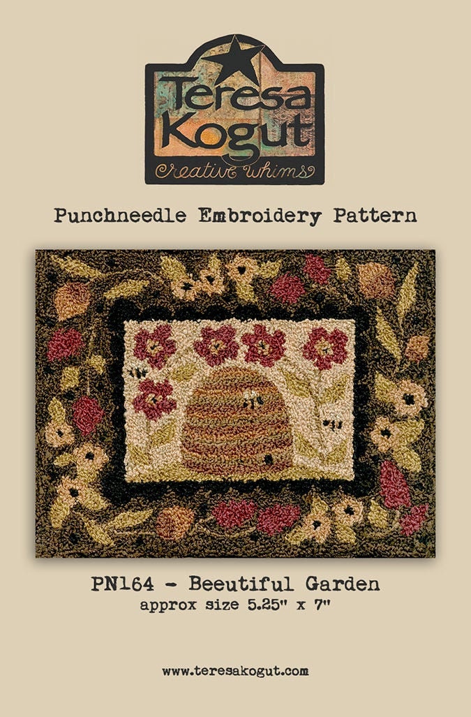 PN164 Beeutiful Garden Punchneedle Pattern