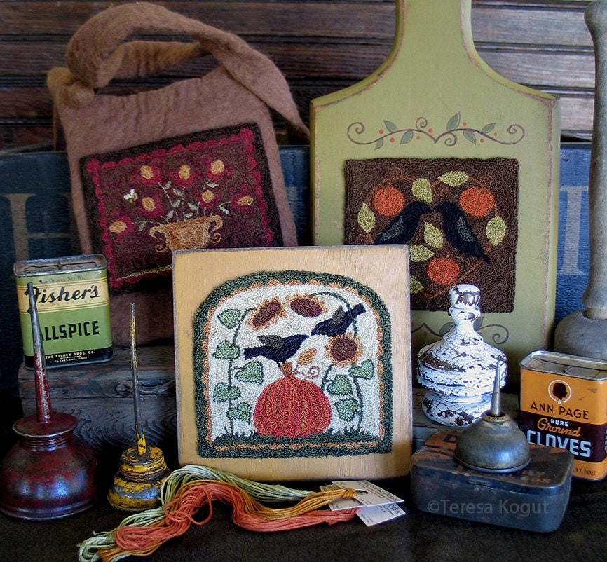 PN066 Sunflowery Day Punchneedle Pattern