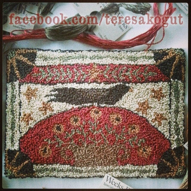 PN122 Crow & Basket Punchneedle Pattern