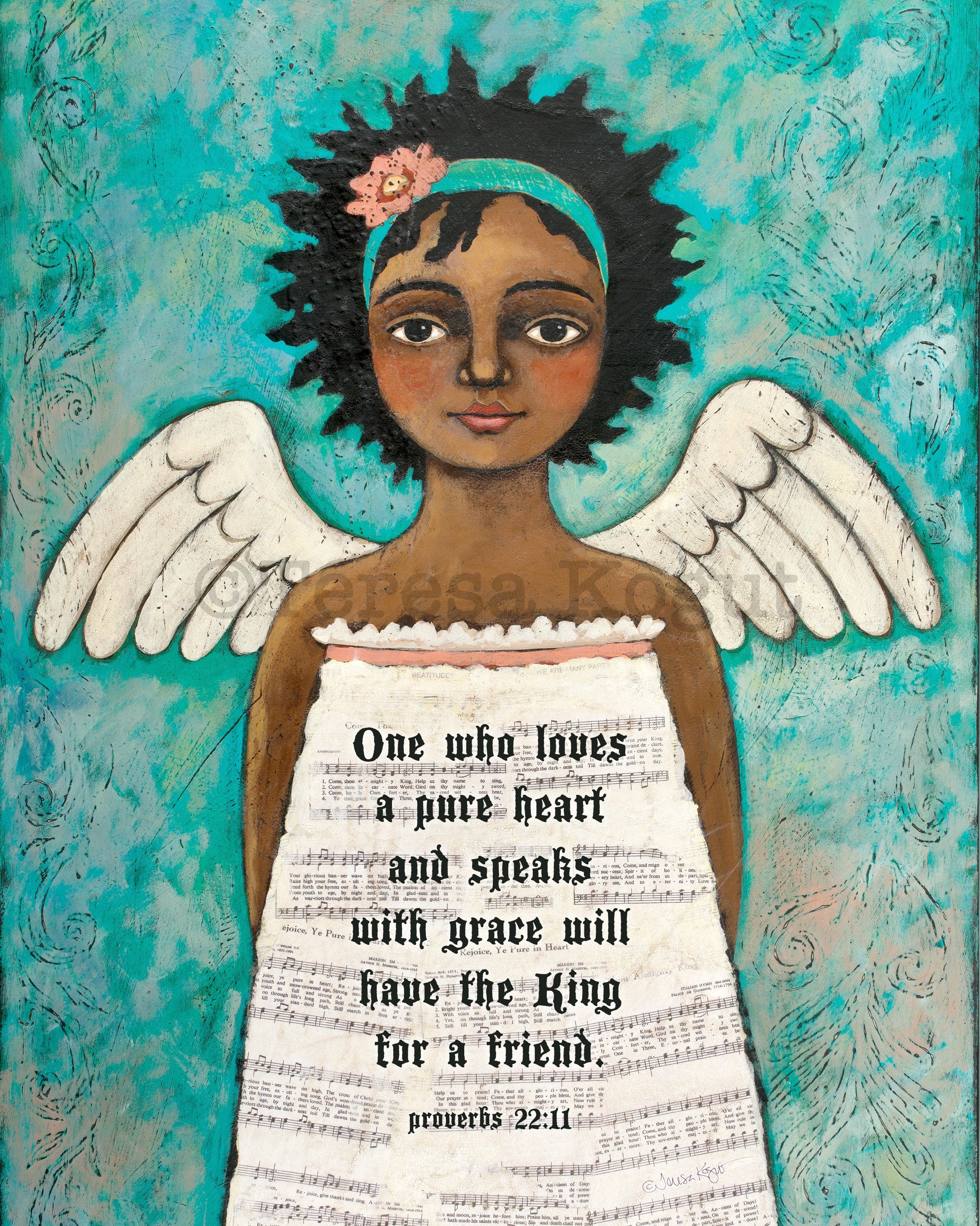 Speaks with Grace (with scripture) art print