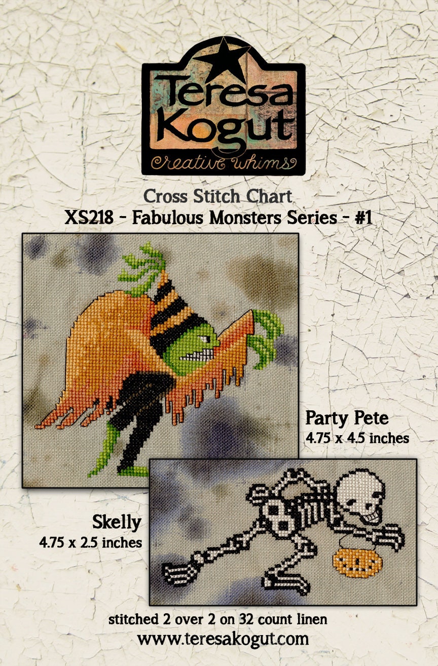 XS218 Party Pete & Skelly Cross Stitch Chart