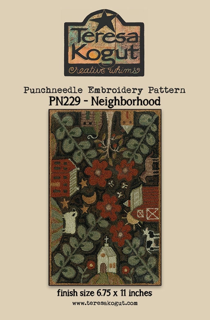 PN229  Neighborhood Punchneedle Pattern