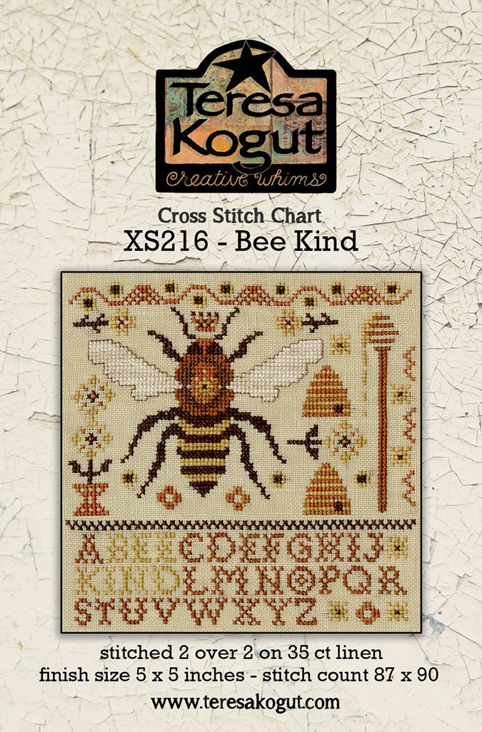 XS216  Bee Kind Cross Stitch Chart