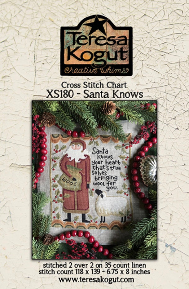 XS180 Santa Knows Cross Stitch Chart