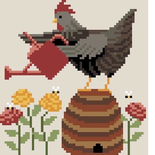 Penny's Zinnias Cross Stitch Chart PDF