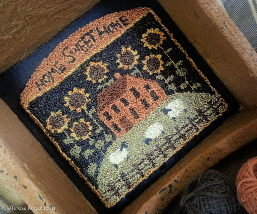 PN086 Sunflower House Punchneedle Pattern