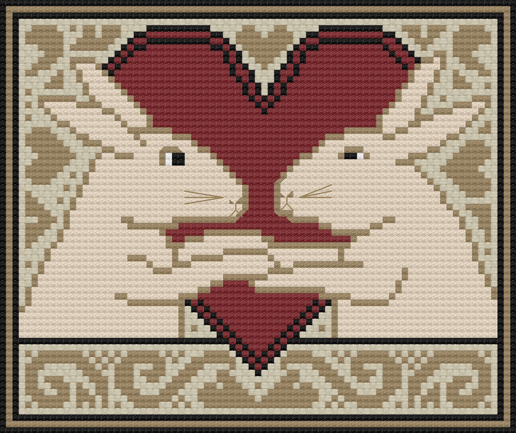XS008 Bunny Love Cross Stitch Chart PDF