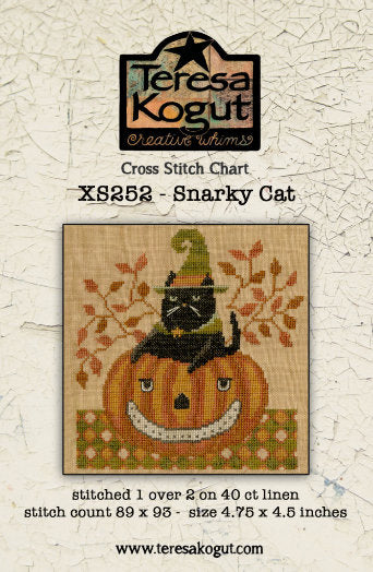 XS252 Snarky Cat Cross Stitch Chart