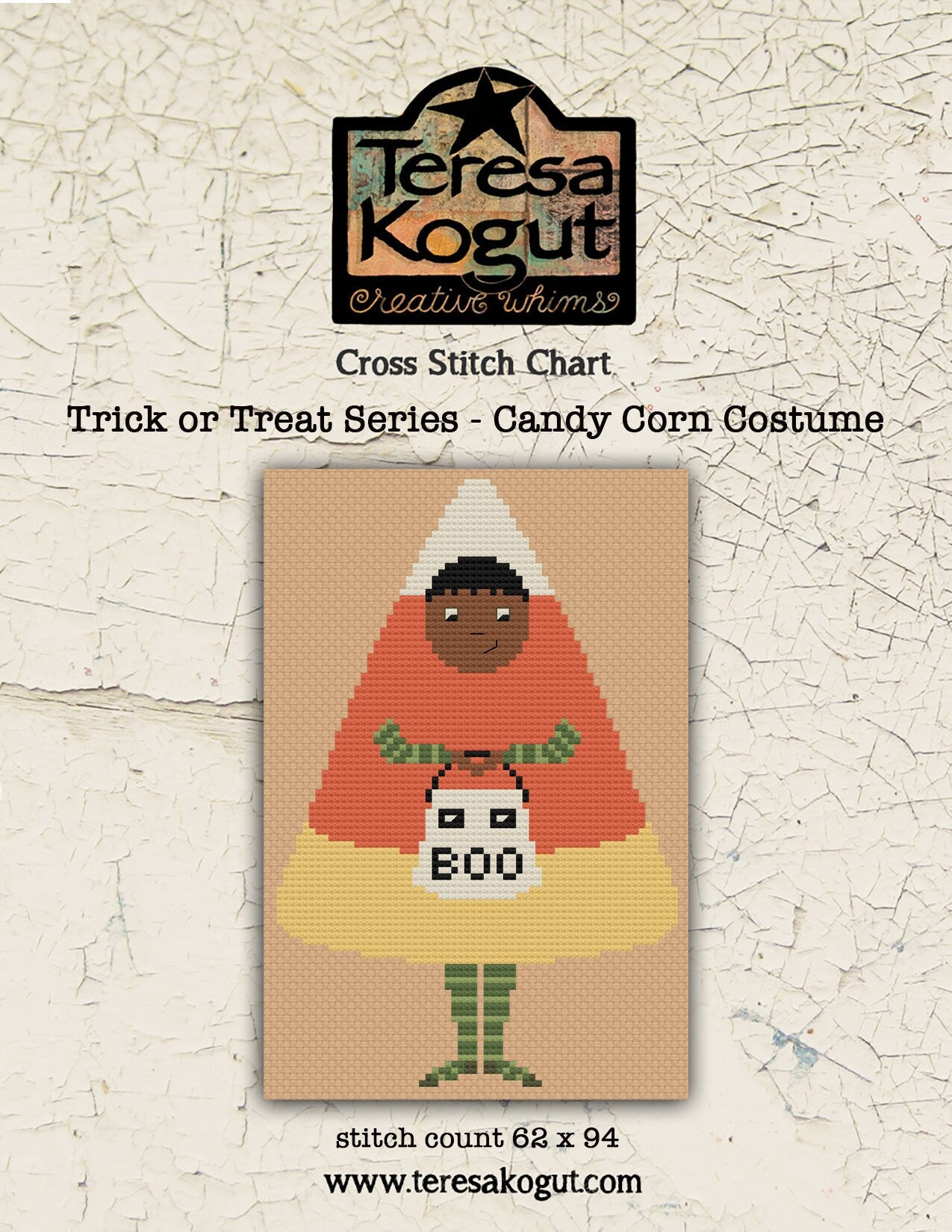 Trick or Treat Series - Candy Corn Cross Stitch Chart PDF