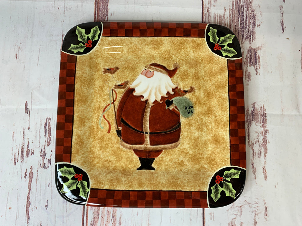 Santa & Birds Dinner Plate