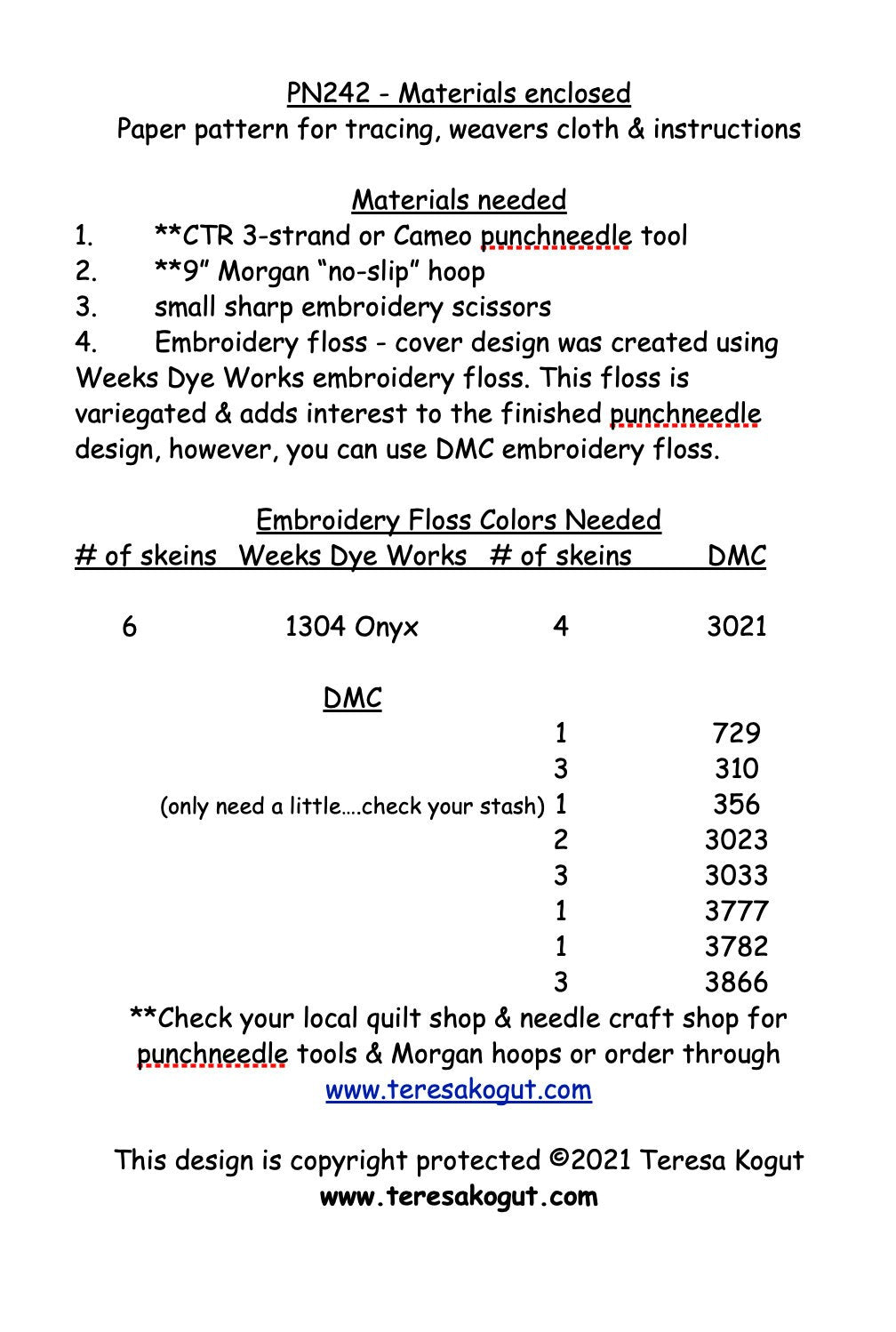 PN242 Brahma Mama Punchneedle Pattern