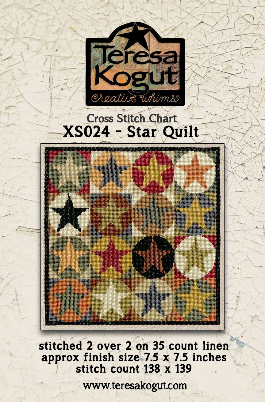 XS024 Star Quilt Cross Stitch Chart PDF