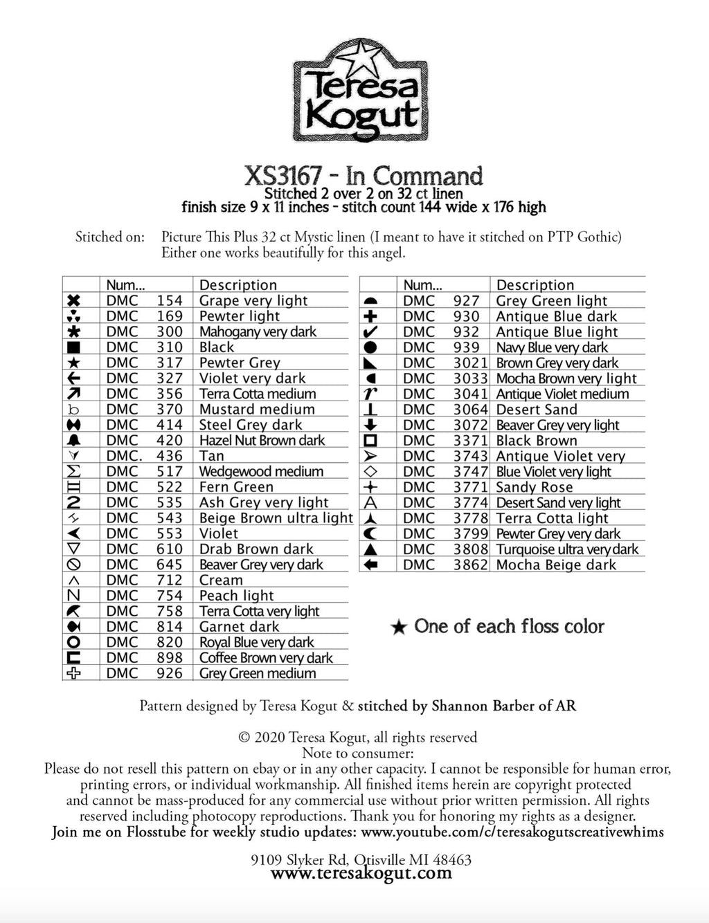 XS3167 In Command Cross Stitch Chart PDF