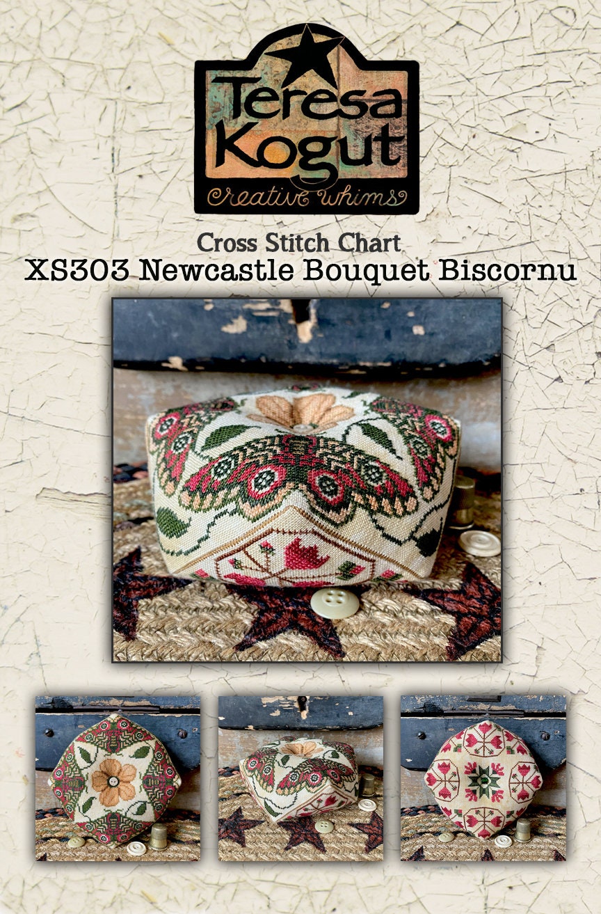 XS303 Newcastle Bouquet Biscornu Cross Stitch Chart
